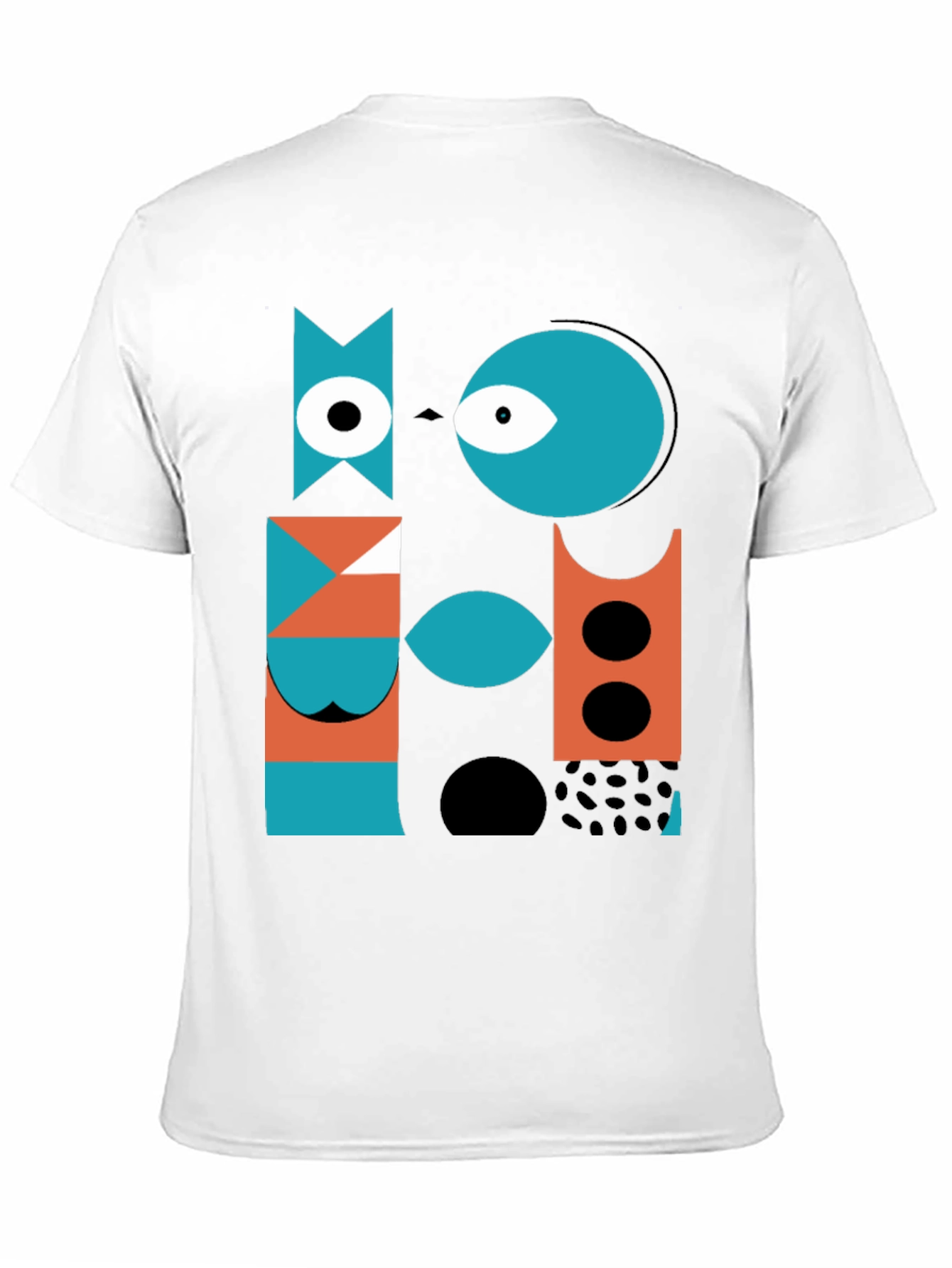 Abstract Geometric Graphic Print Black T-Shirt
