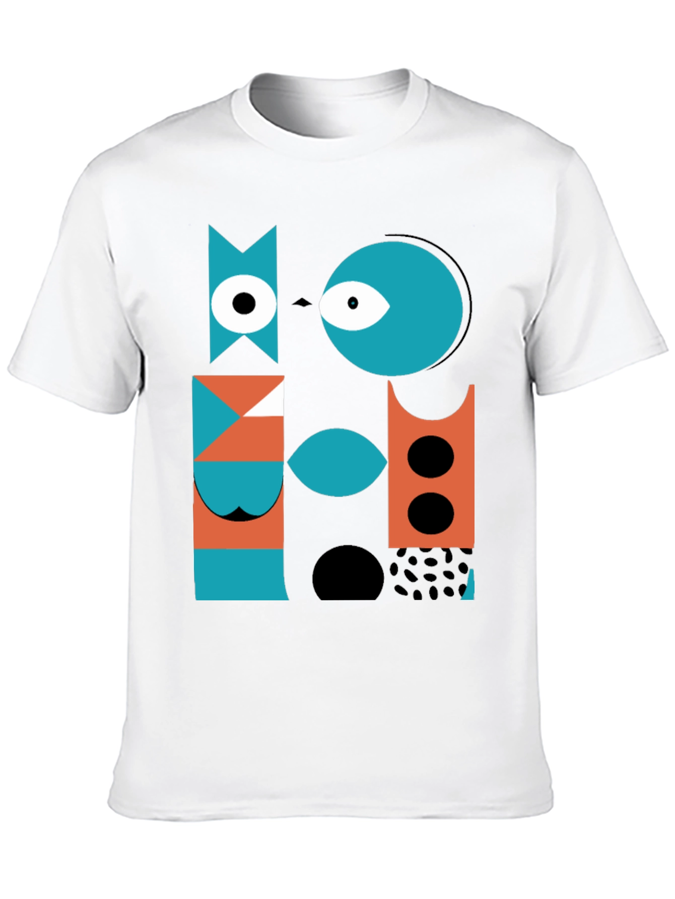 Abstract Geometric Graphic Print Black T-Shirt