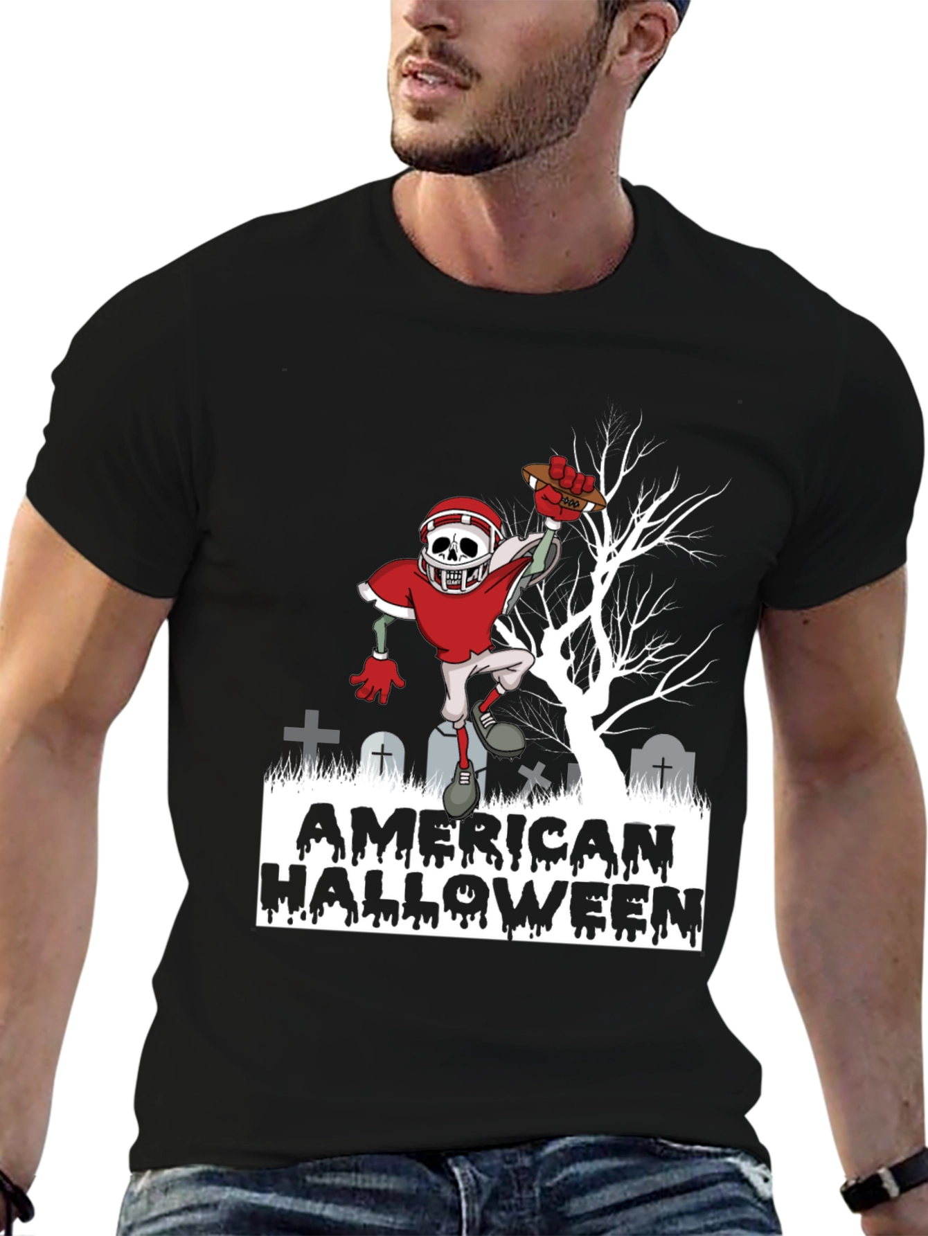 American Halloween Football Zombie T-Shirt