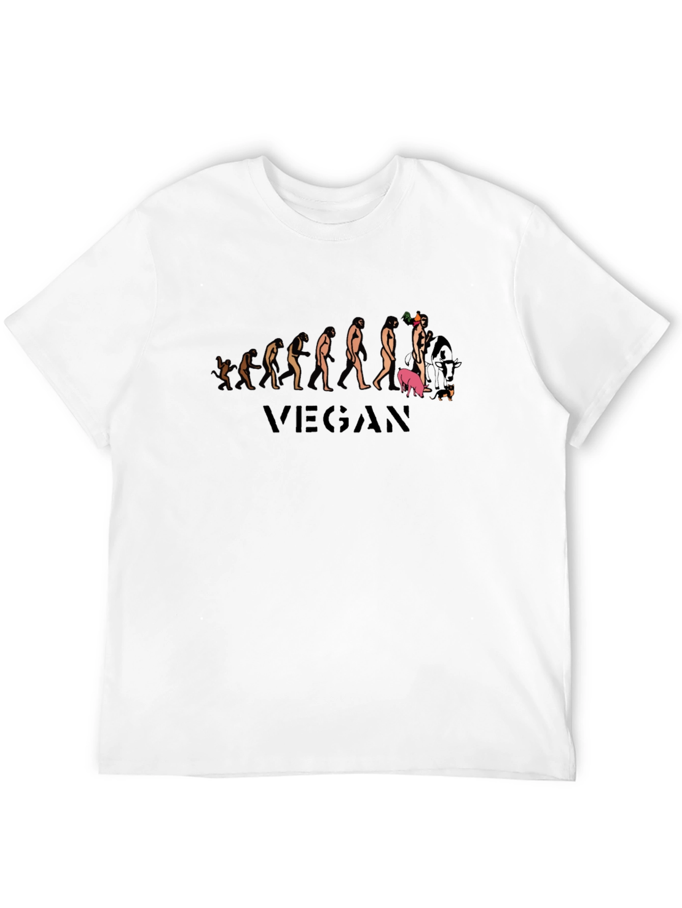 Vegan Evolution Black Graphic T-Shirt
