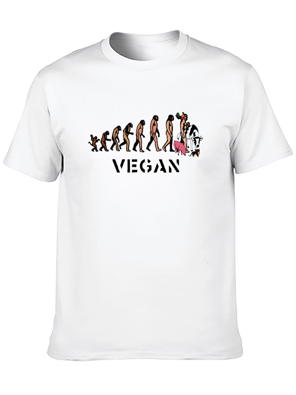 Vegan Evolution Black Graphic T-Shirt