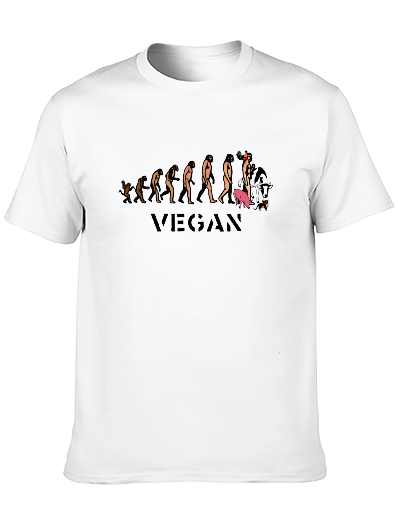 Vegan Evolution Black Graphic T-Shirt