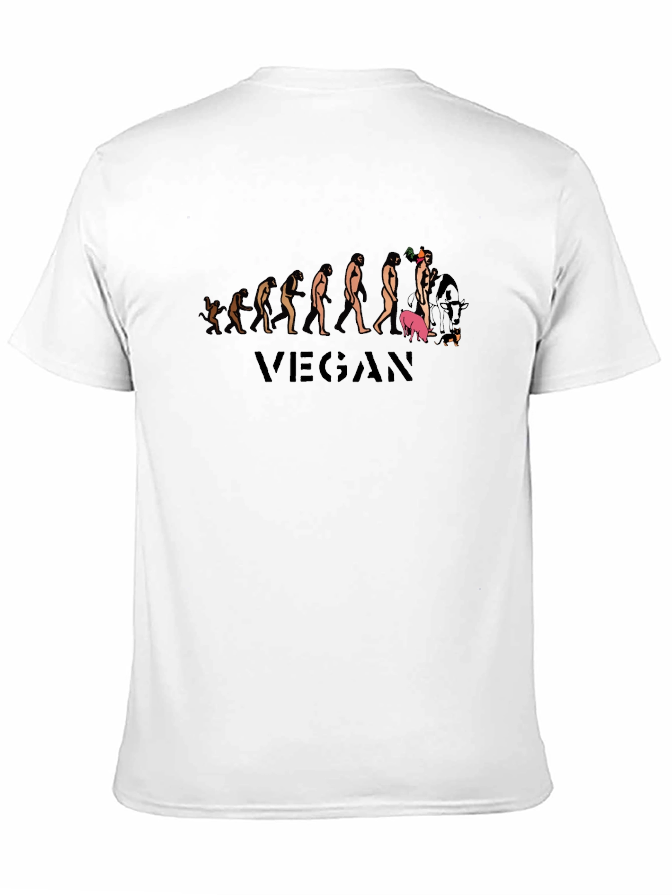 Vegan Evolution Black Graphic T-Shirt