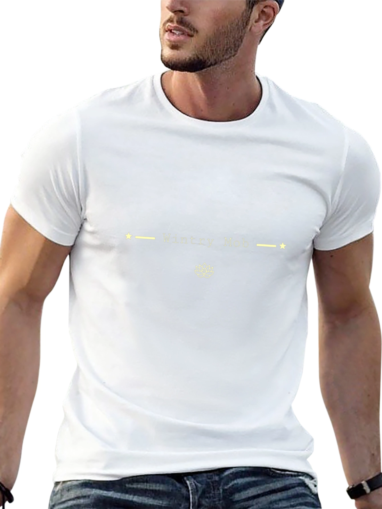 Trendy Black T-Shirt - Wintry Mob Design
