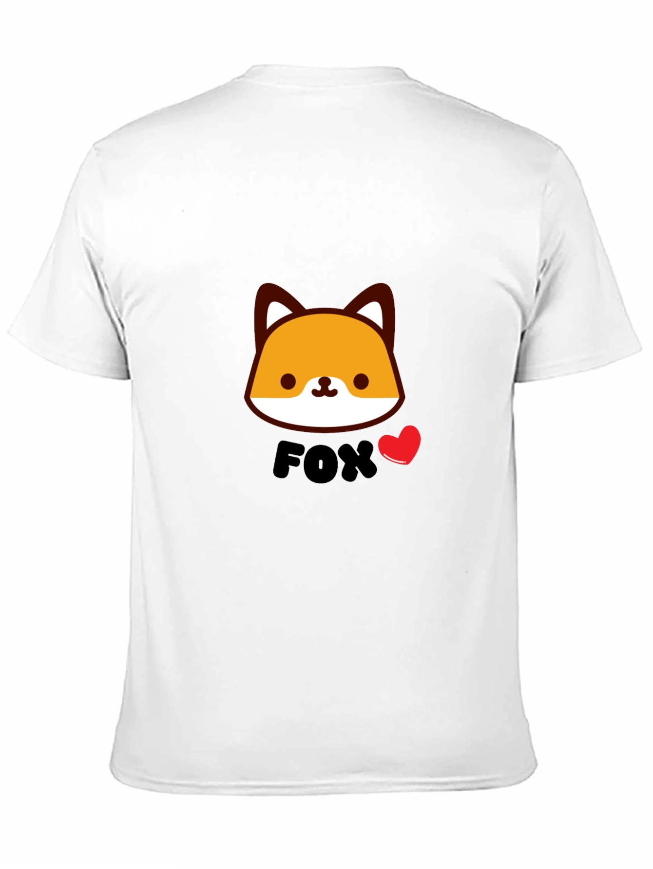 Cute Fox Graphic Black T-Shirt for Men