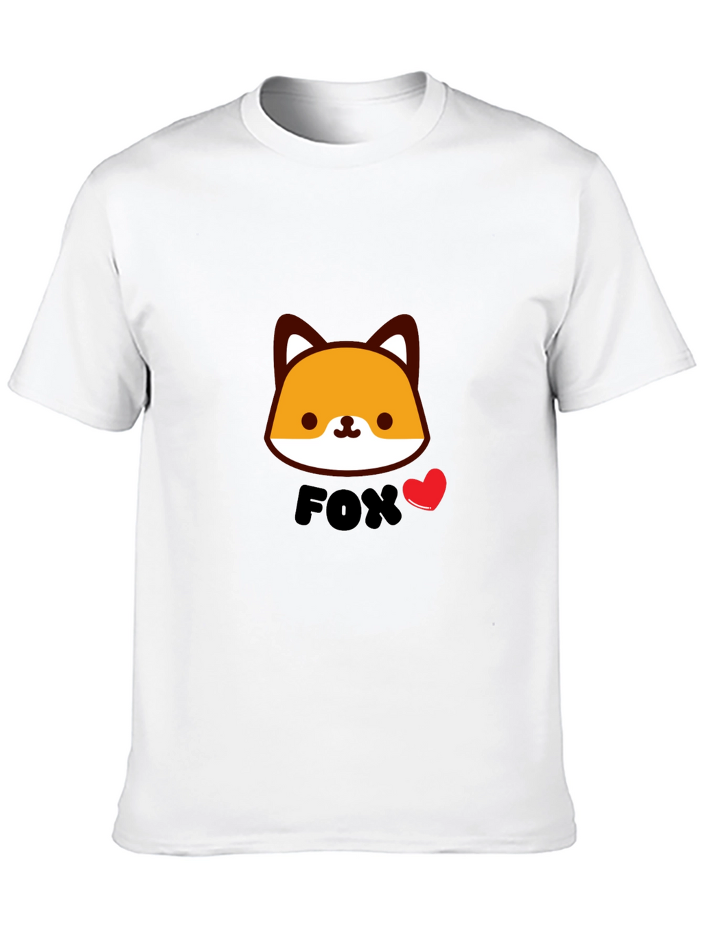 Cute Fox Graphic Black T-Shirt for Men