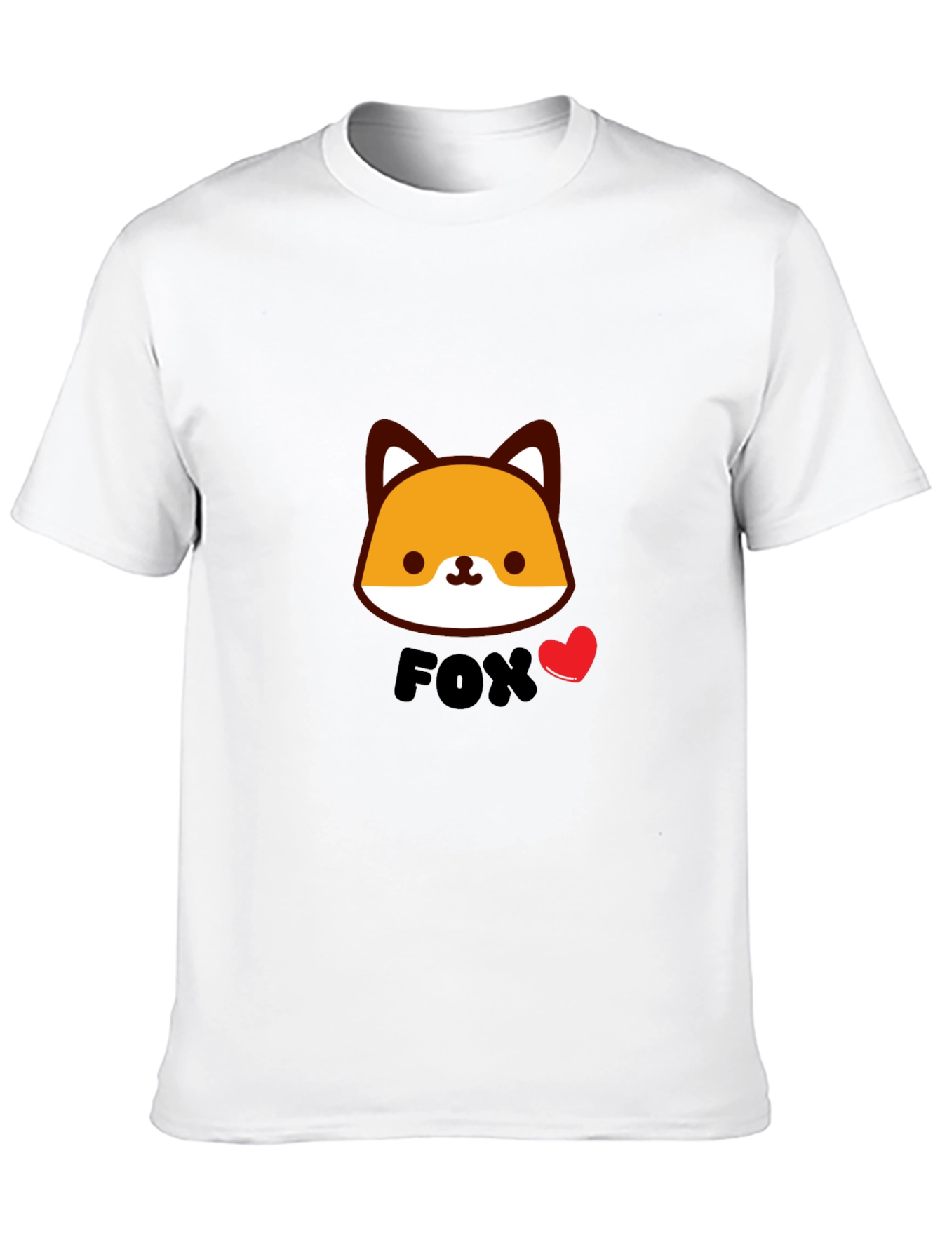 Cute Fox Graphic Black T-Shirt for Men