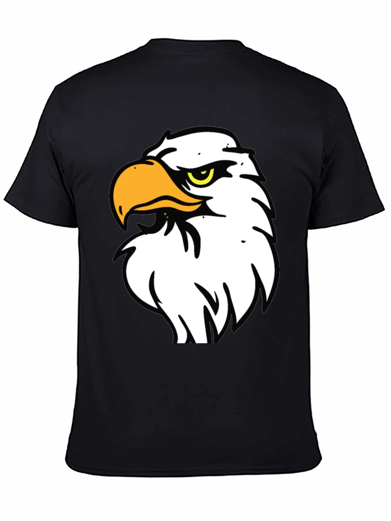 Bold Eagle Graphic Tee - Black Cotton Blend Shirt