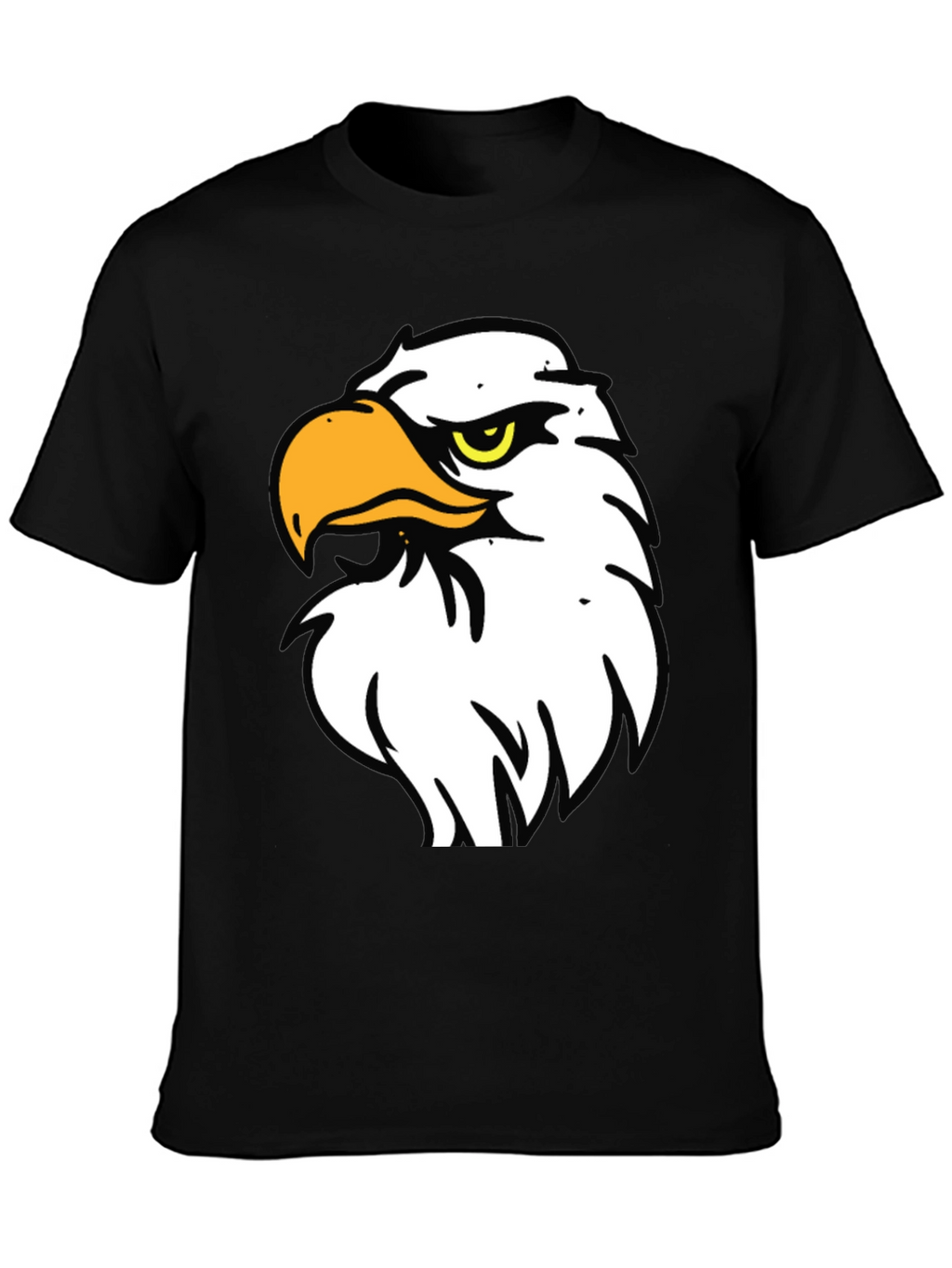Bold Eagle Graphic Tee - Black Cotton Blend Shirt