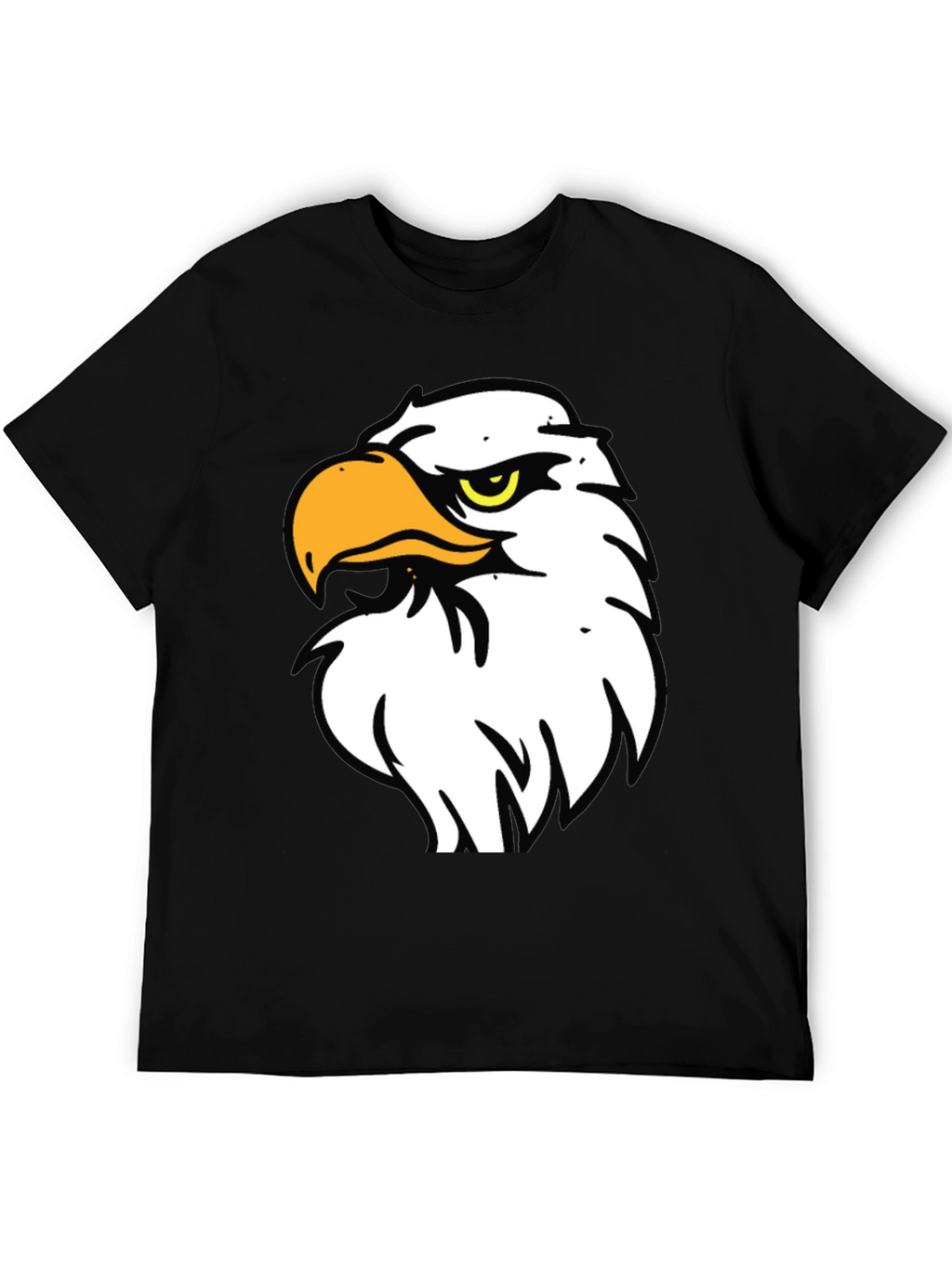 Bold Eagle Graphic Tee - Black Cotton Blend Shirt