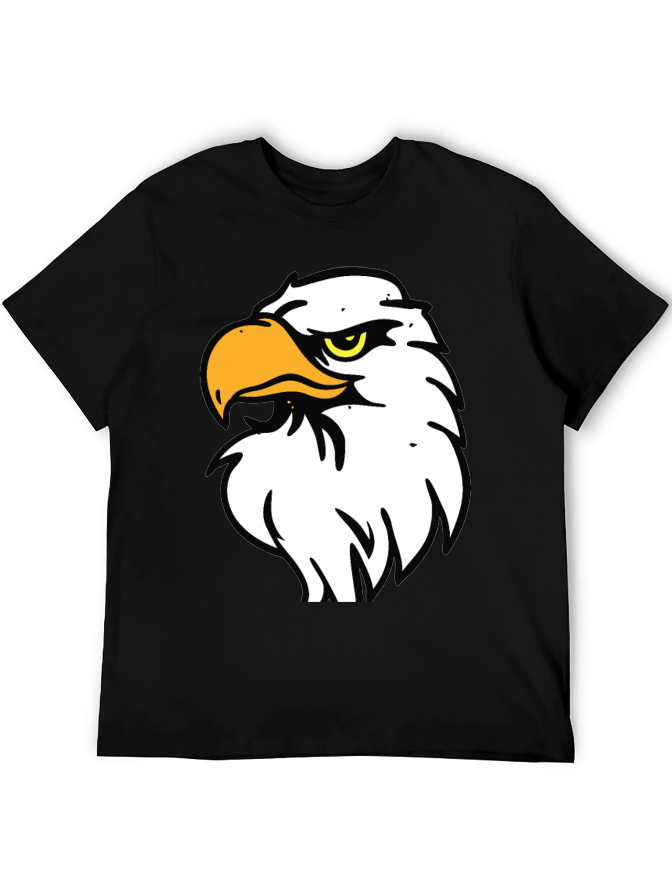 Bold Eagle Graphic Tee - Black Cotton Blend Shirt