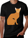 Abyssinian Cat Graphic Tee - Soft Cotton Comfort
