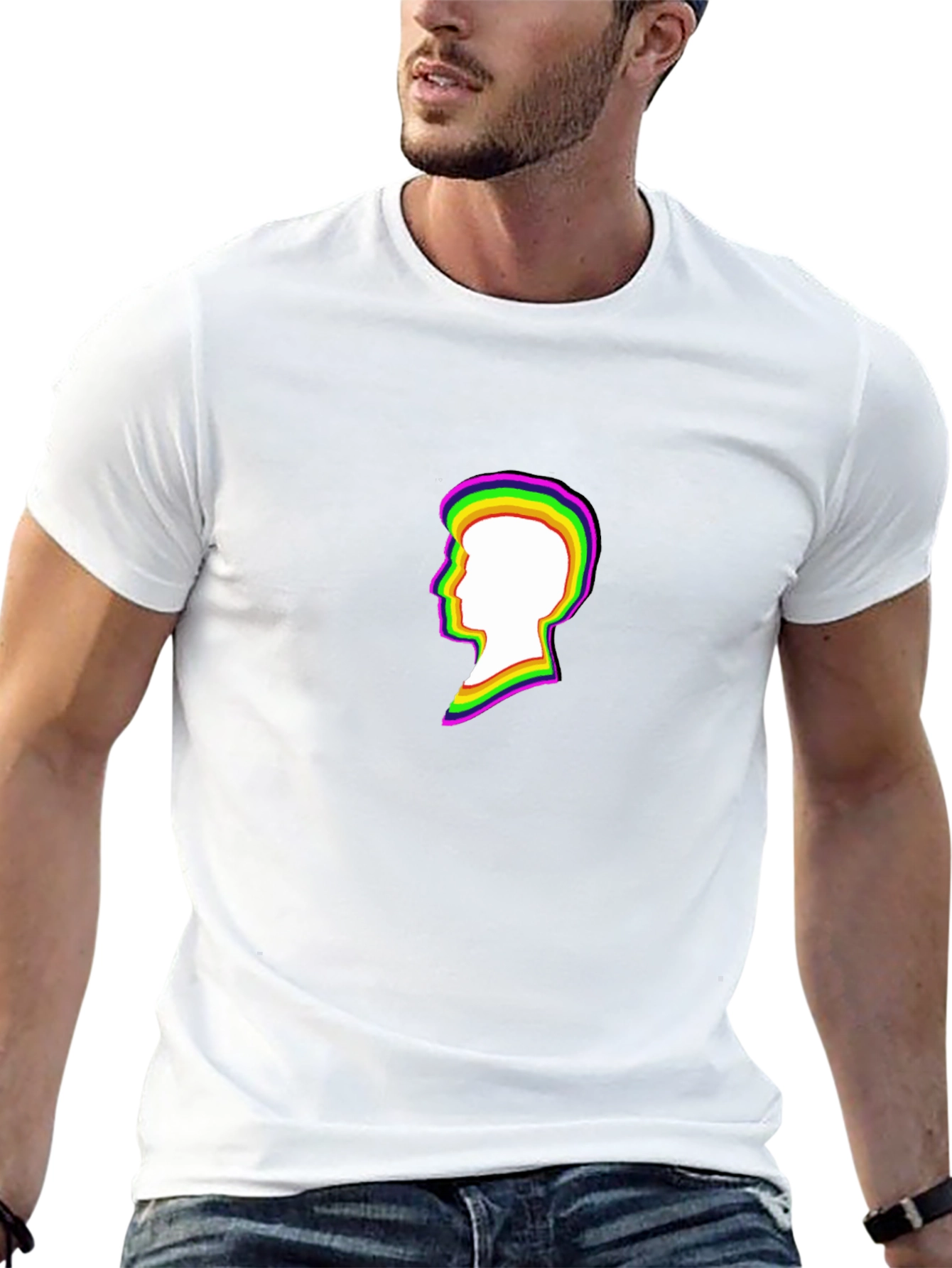 Retro Silhouette Tee - Black Cotton Blend