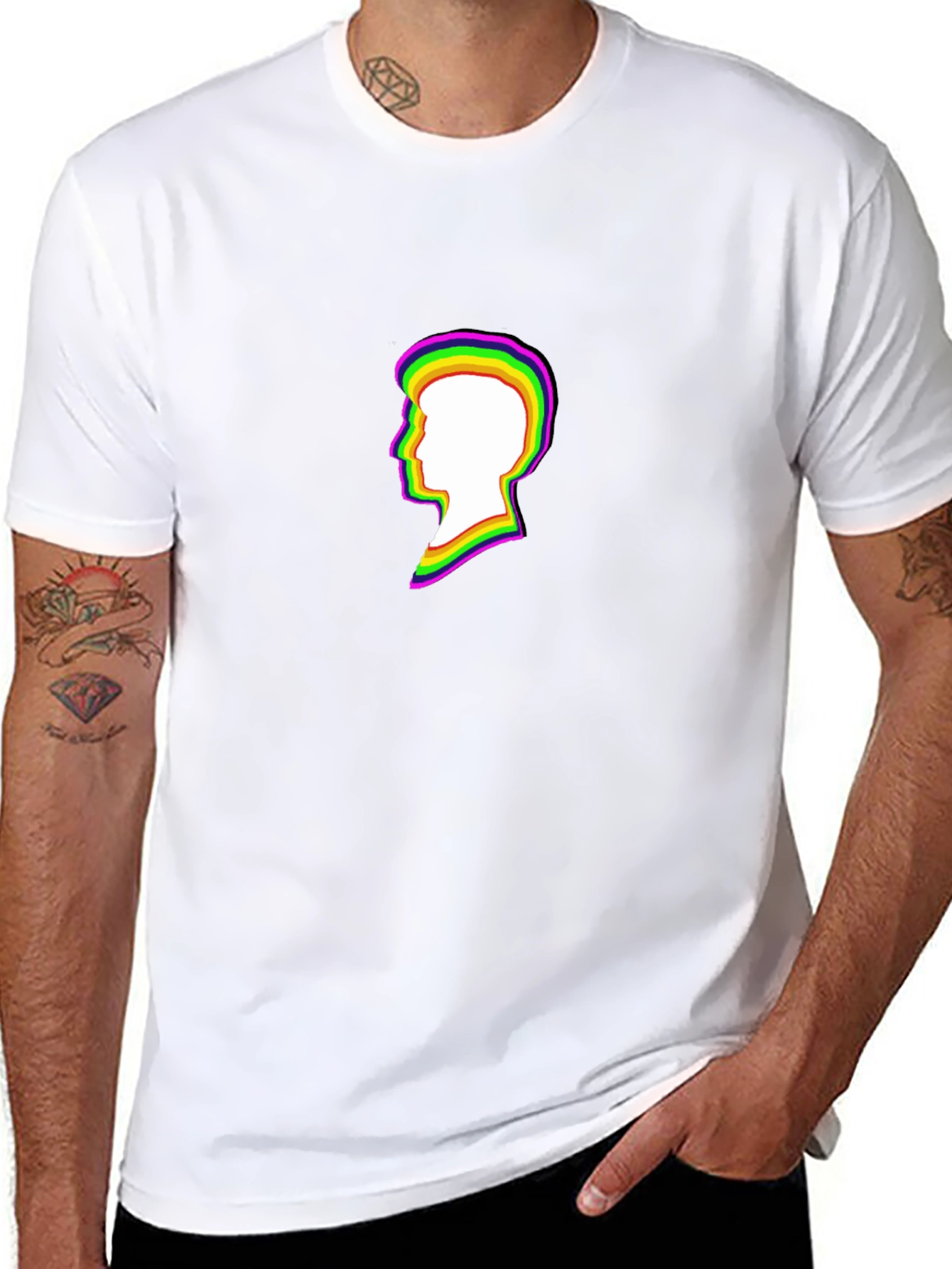 Retro Silhouette Tee - Black Cotton Blend
