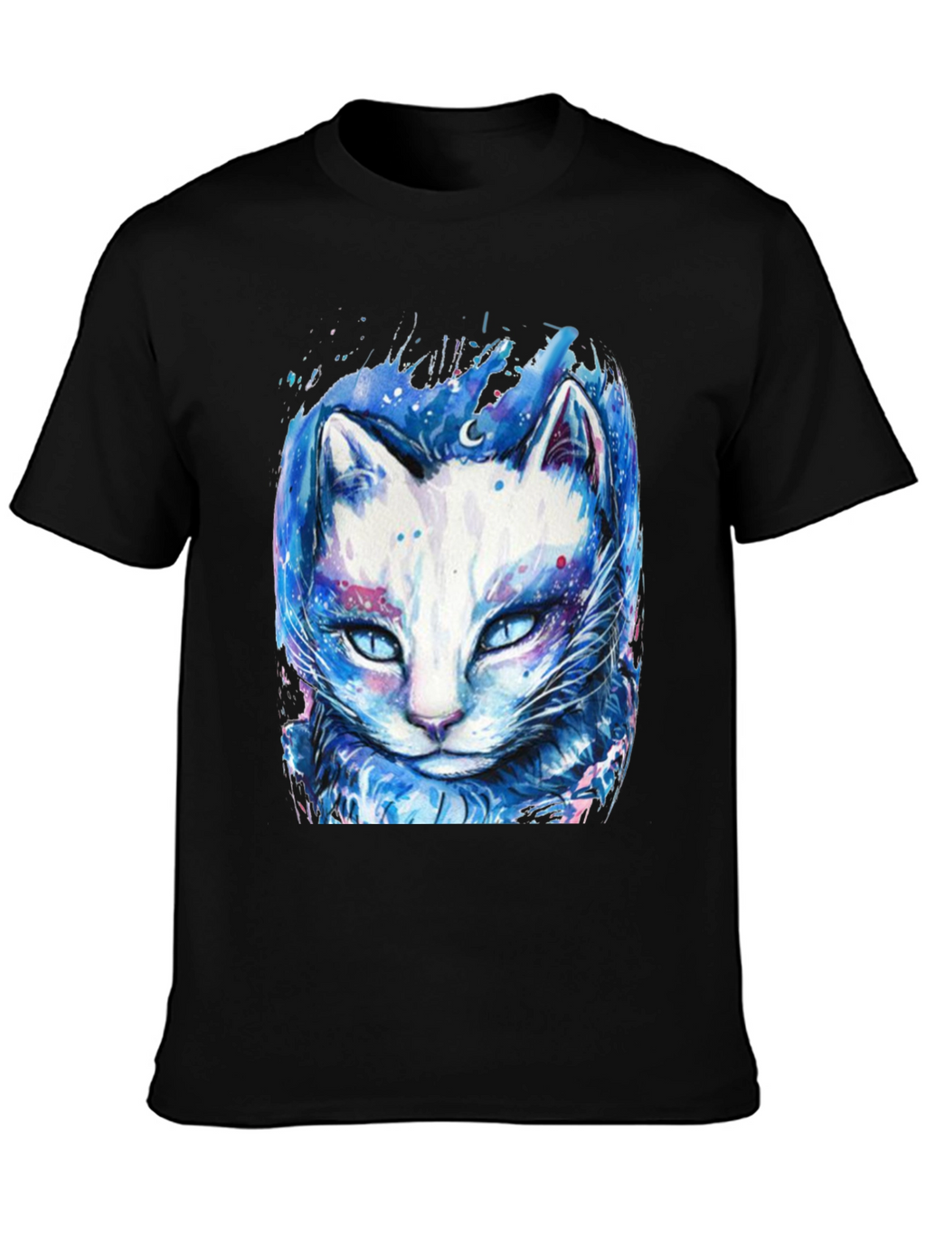 Cosmic Cat Graphic Tee - Black T-Shirt