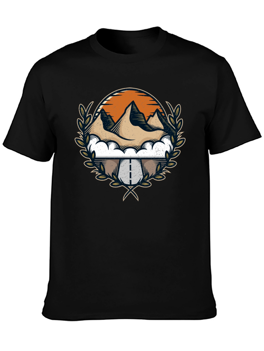 Mountain Road Graphic Tee - Black