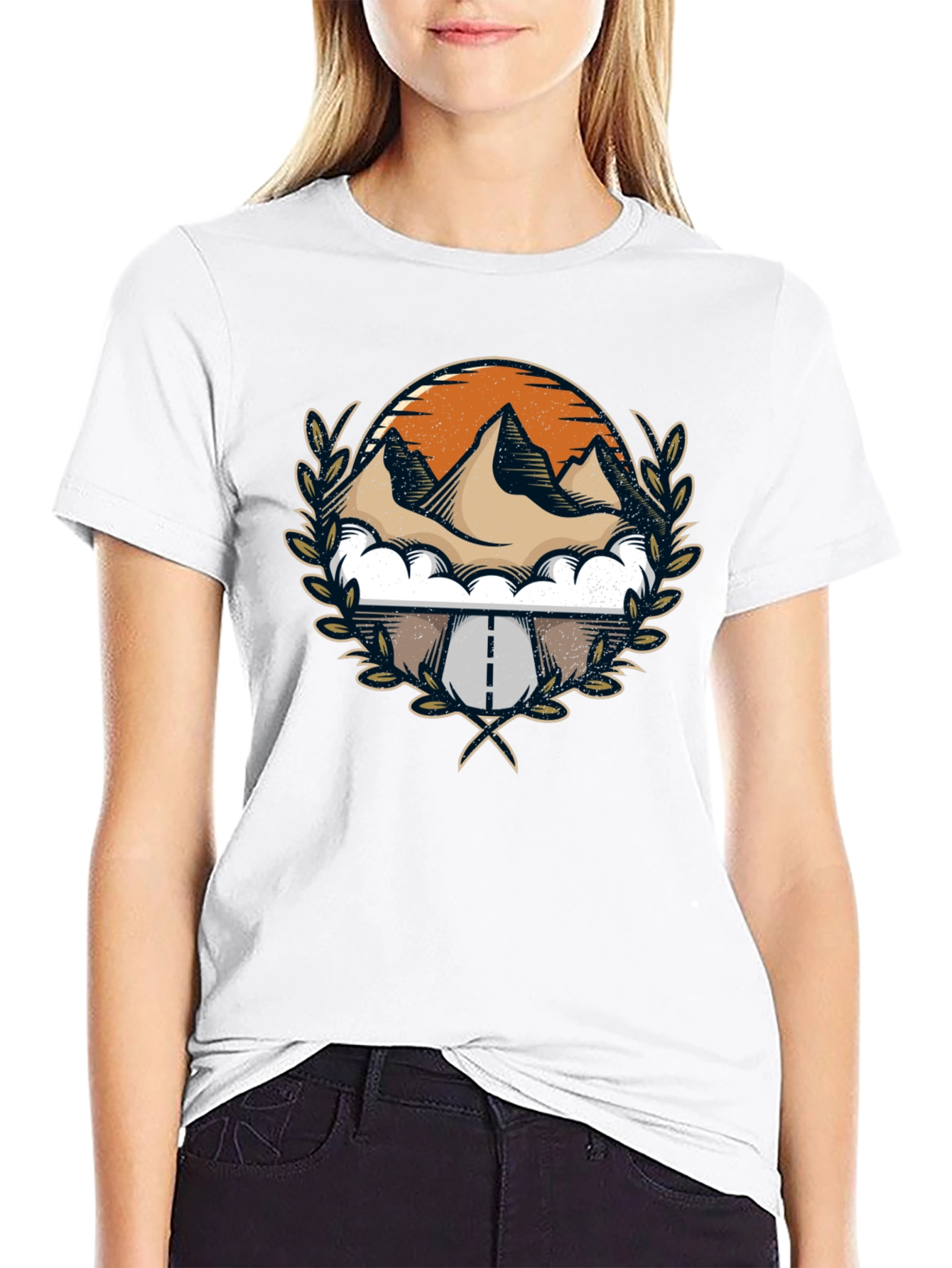 Mountain Road Graphic Tee - Black