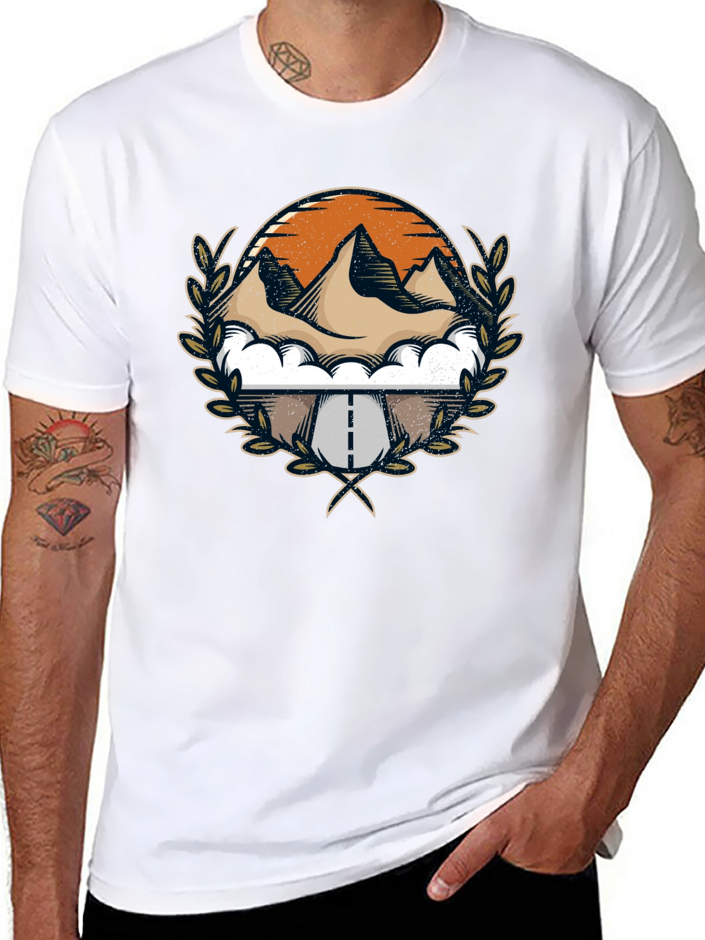 Mountain Road Graphic Tee - Black