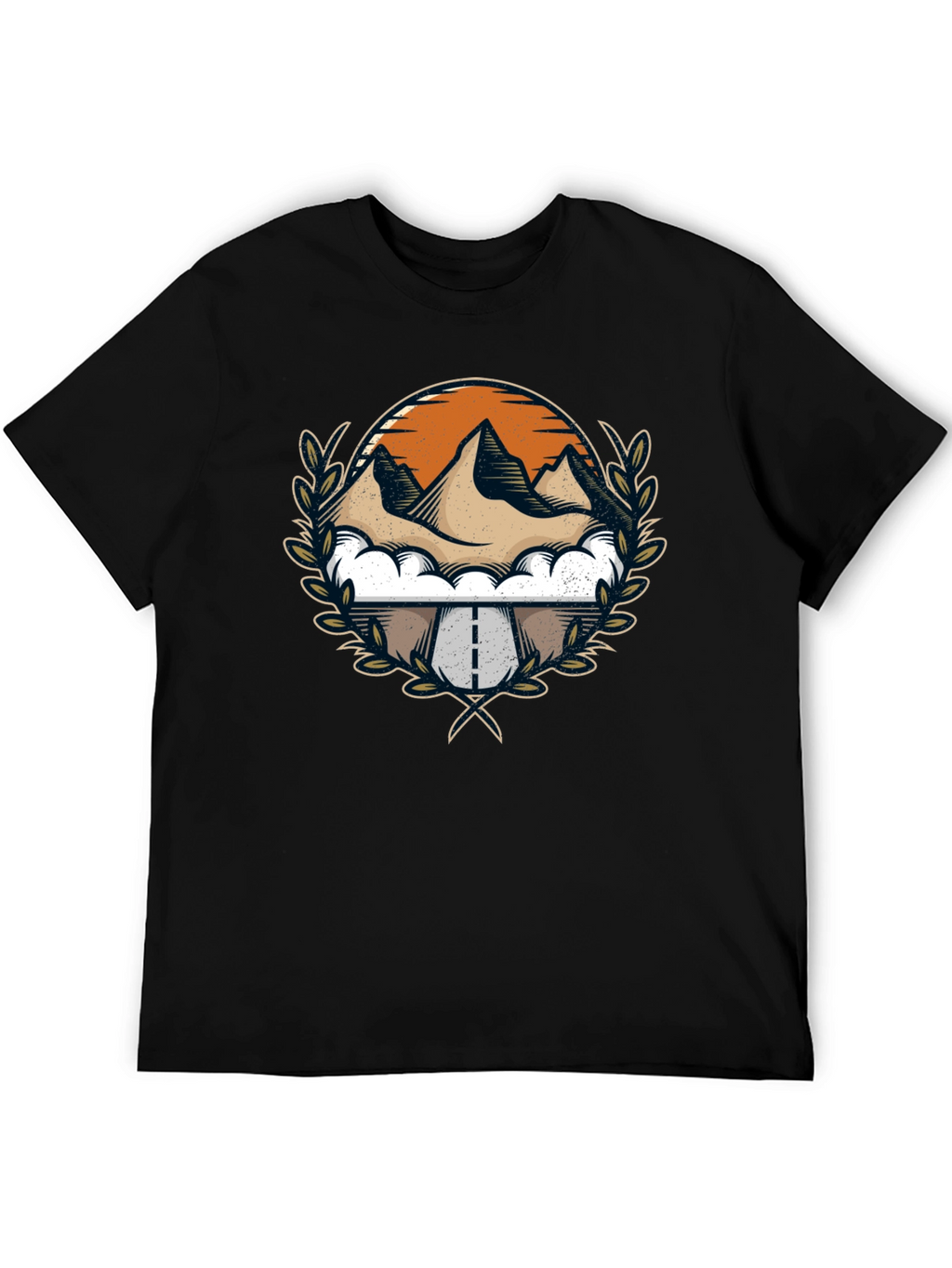 Mountain Road Graphic Tee - Black