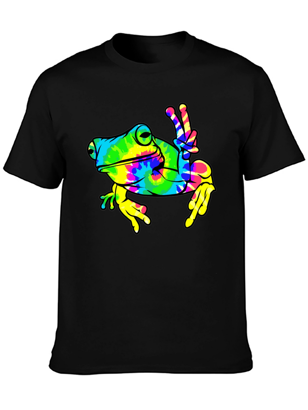 Tie-Dye Frog Peace Sign T-Shirt