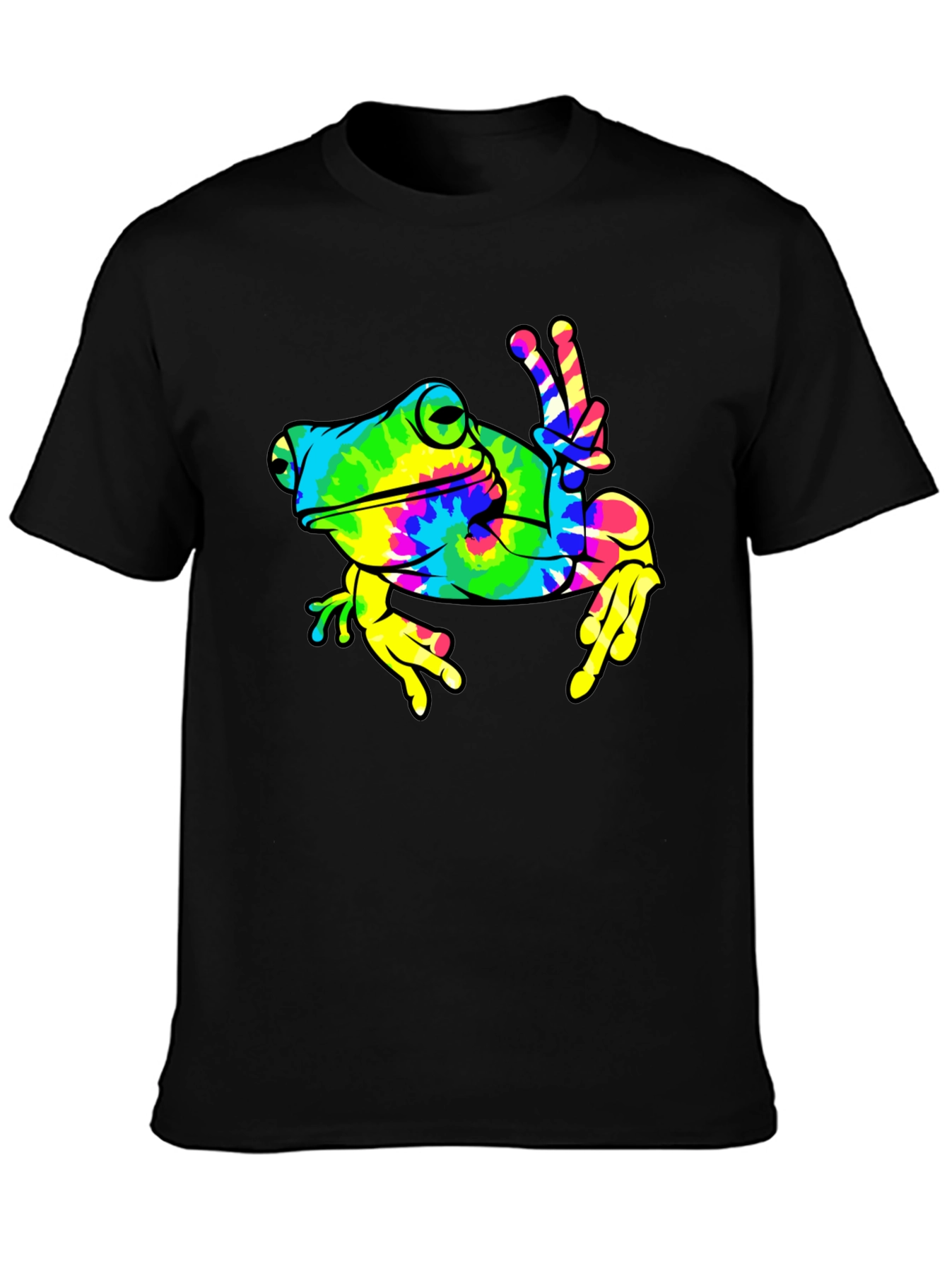 Tie-Dye Frog Peace Sign T-Shirt