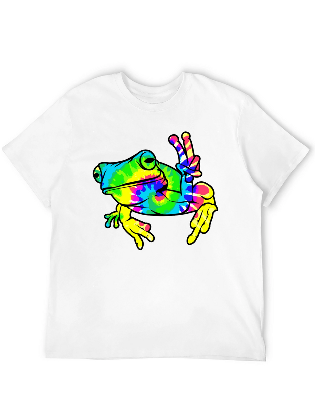 Tie-Dye Frog Peace Sign T-Shirt