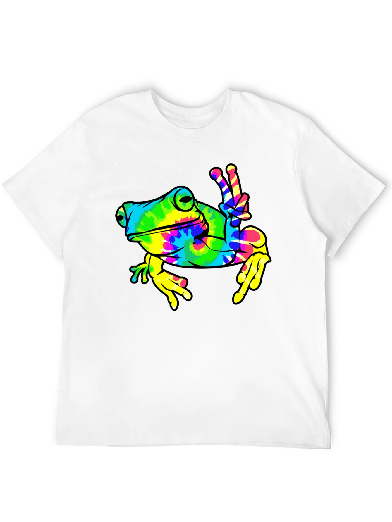 Tie-Dye Frog Peace Sign T-Shirt