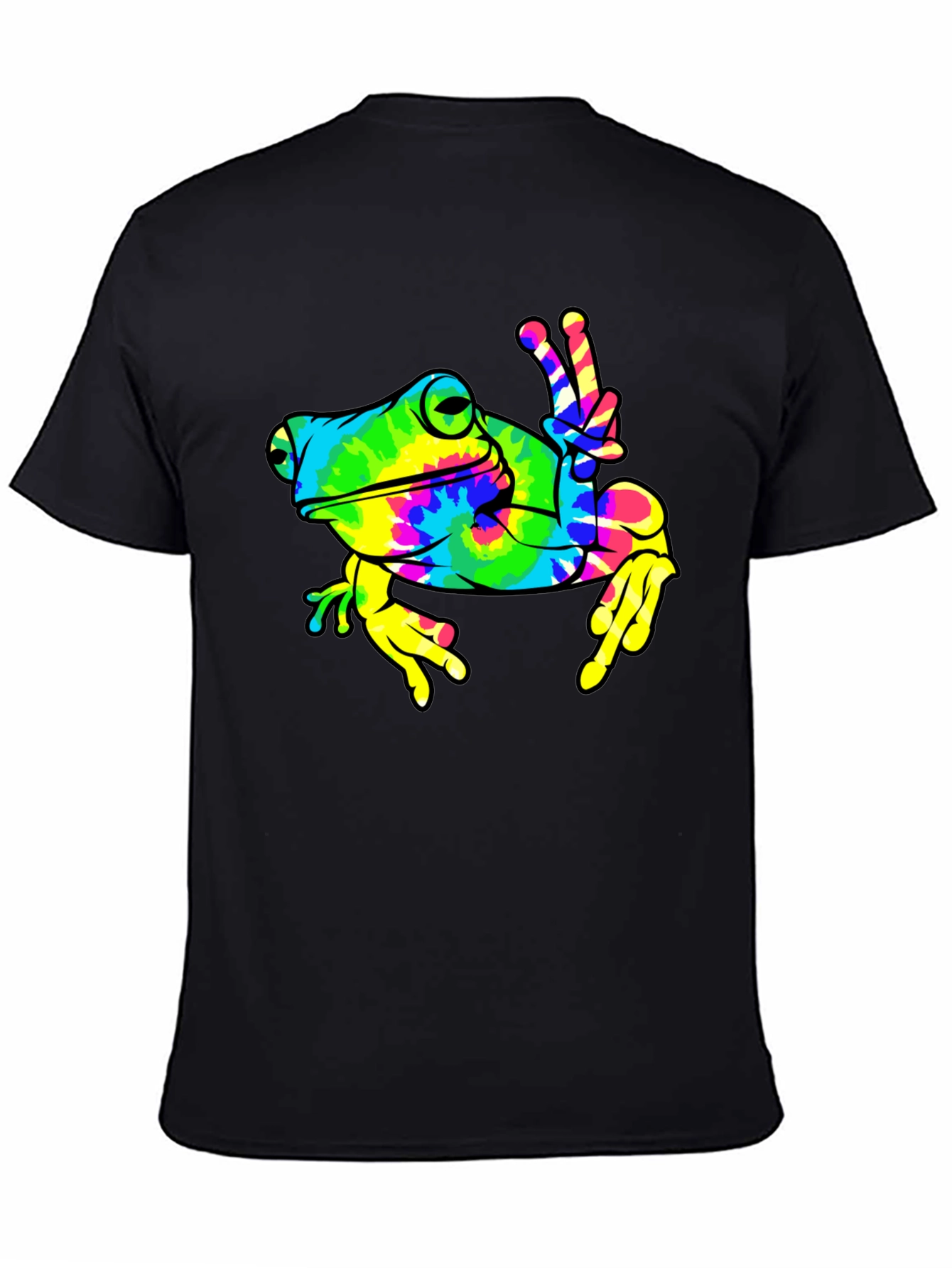 Tie-Dye Frog Peace Sign T-Shirt