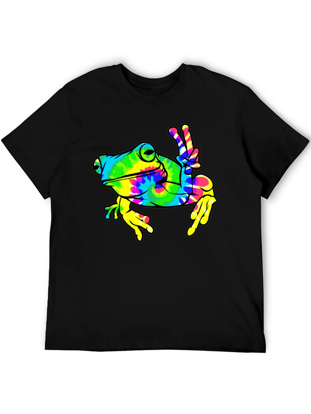 Tie-Dye Frog Peace Sign T-Shirt