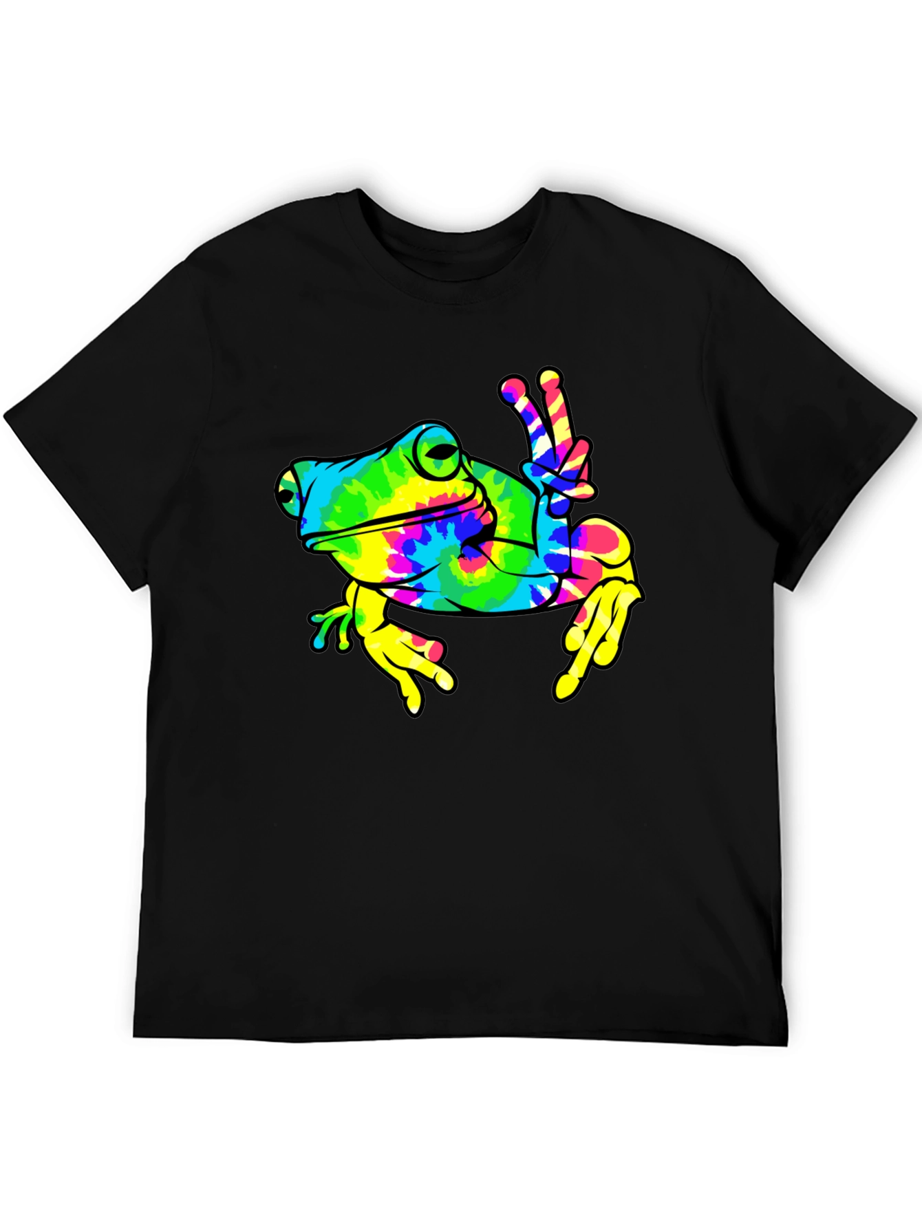 Tie-Dye Frog Peace Sign T-Shirt