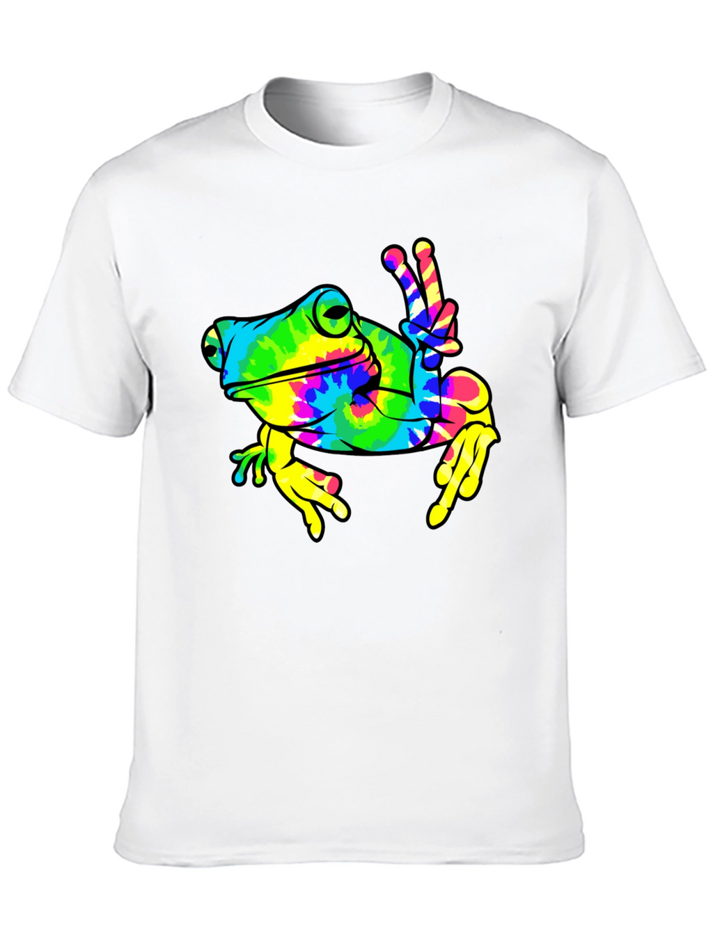 Tie-Dye Frog Peace Sign T-Shirt