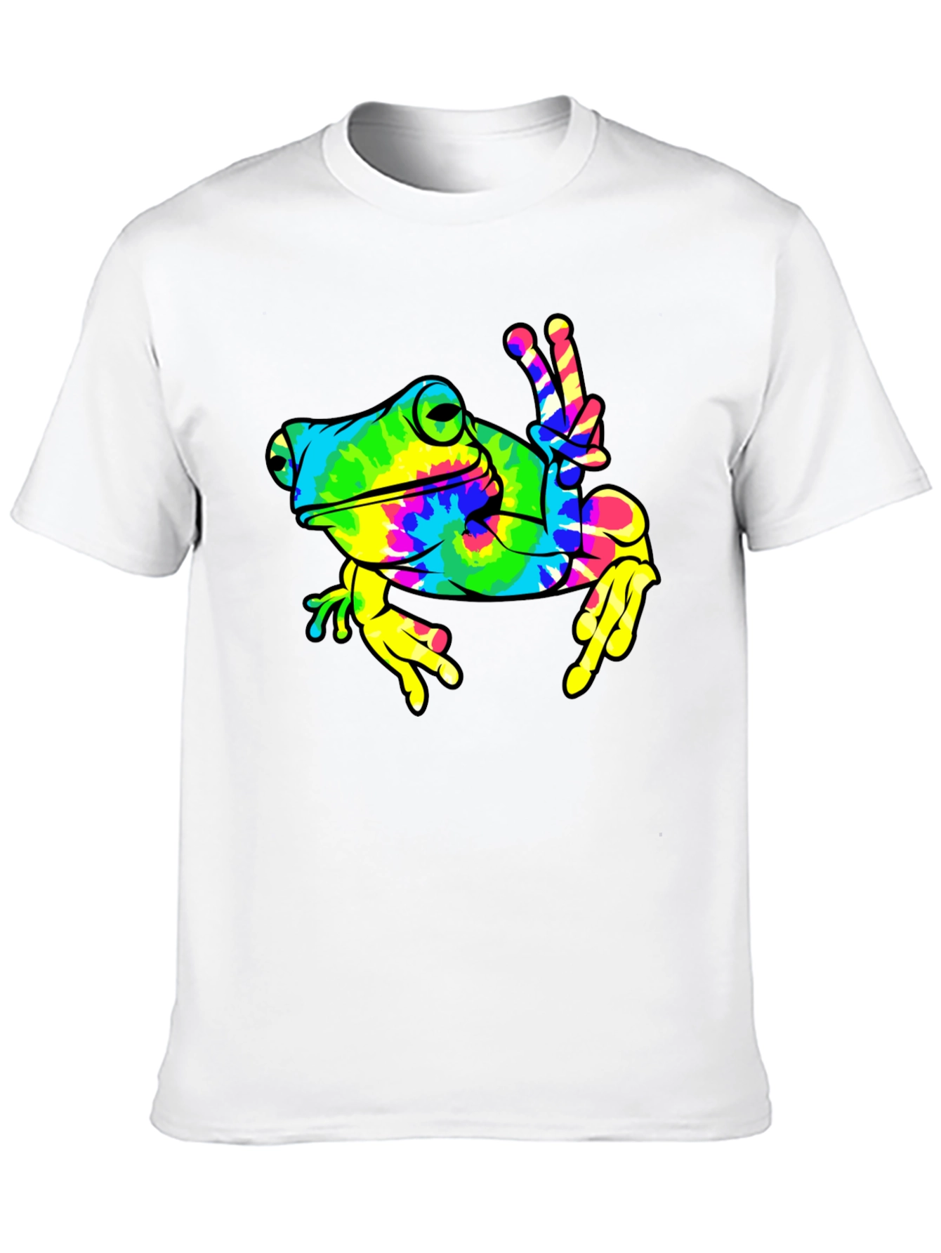 Tie-Dye Frog Peace Sign T-Shirt