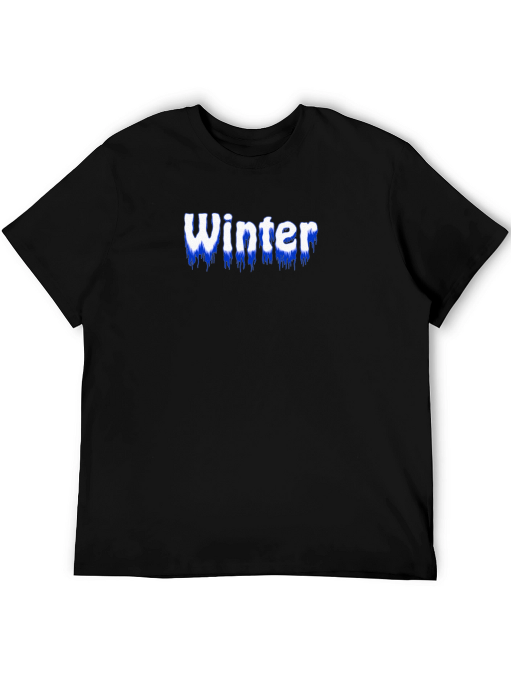 Winter Text Graphic Black T-Shirt