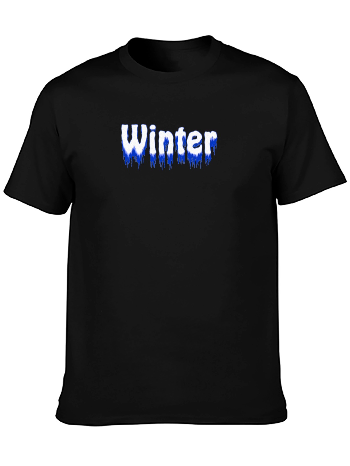 Winter Text Graphic Black T-Shirt