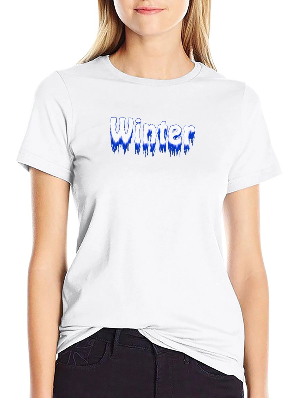 Winter Text Graphic Black T-Shirt