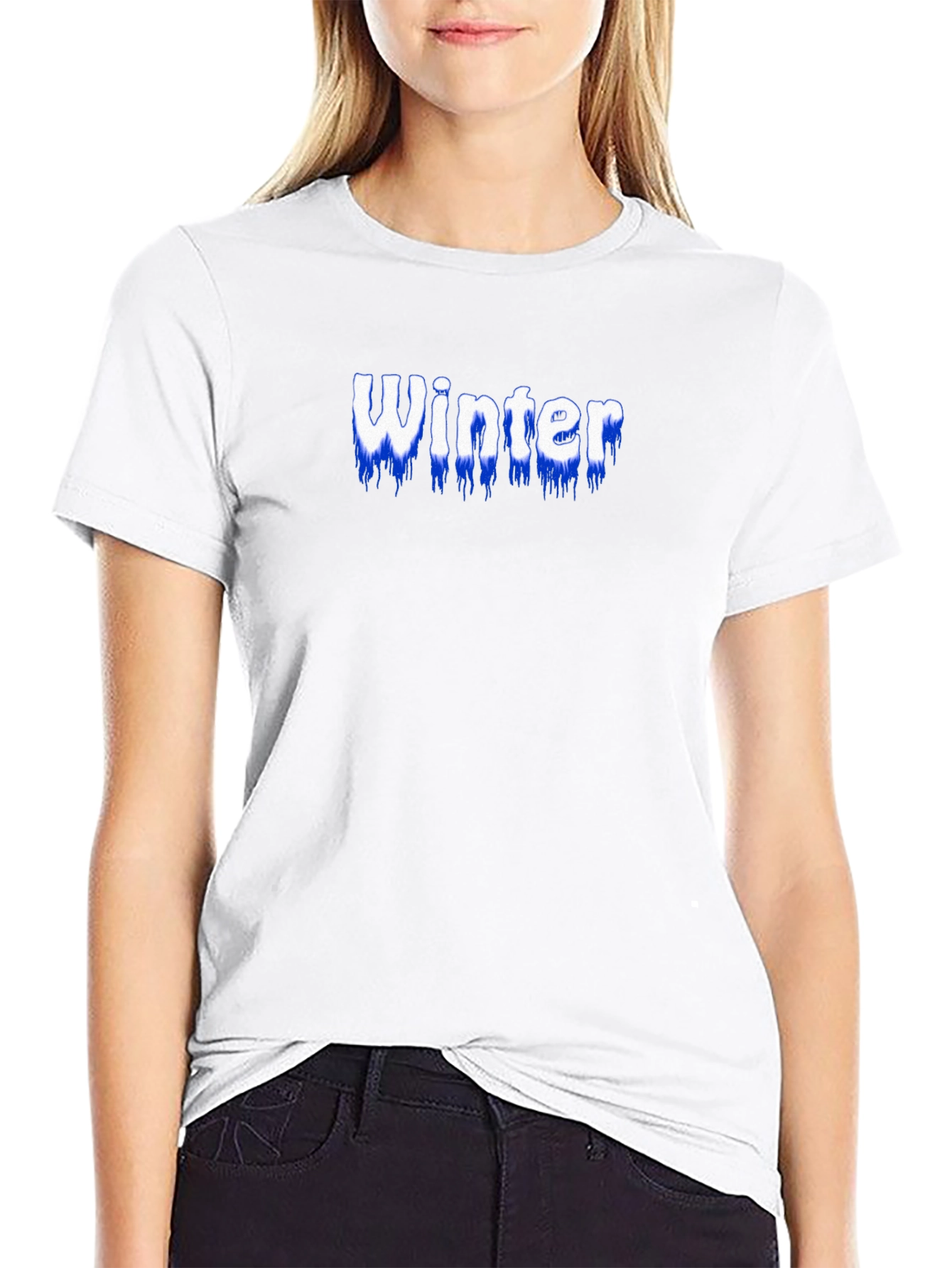 Winter Text Graphic Black T-Shirt