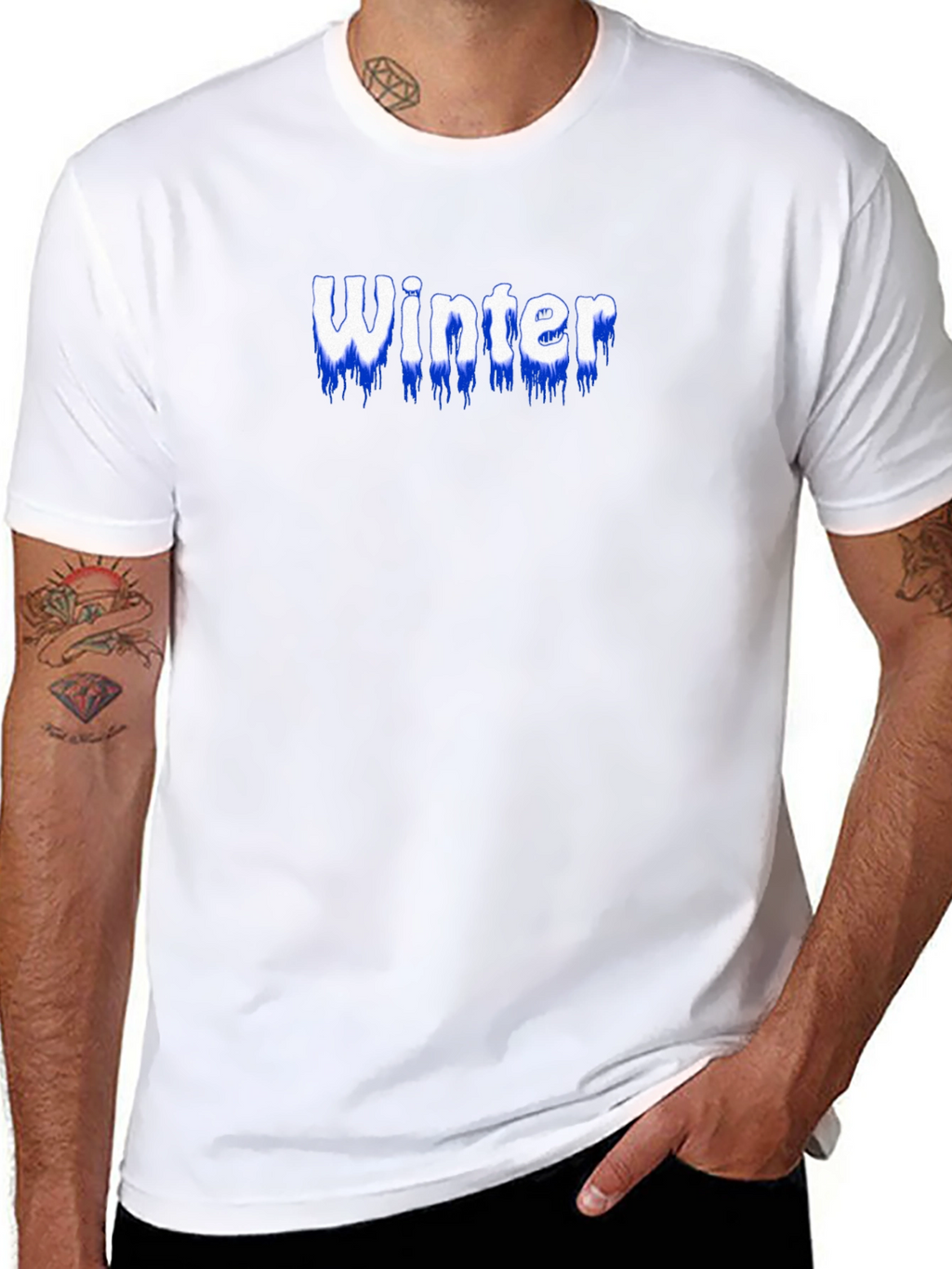 Winter Text Graphic Black T-Shirt