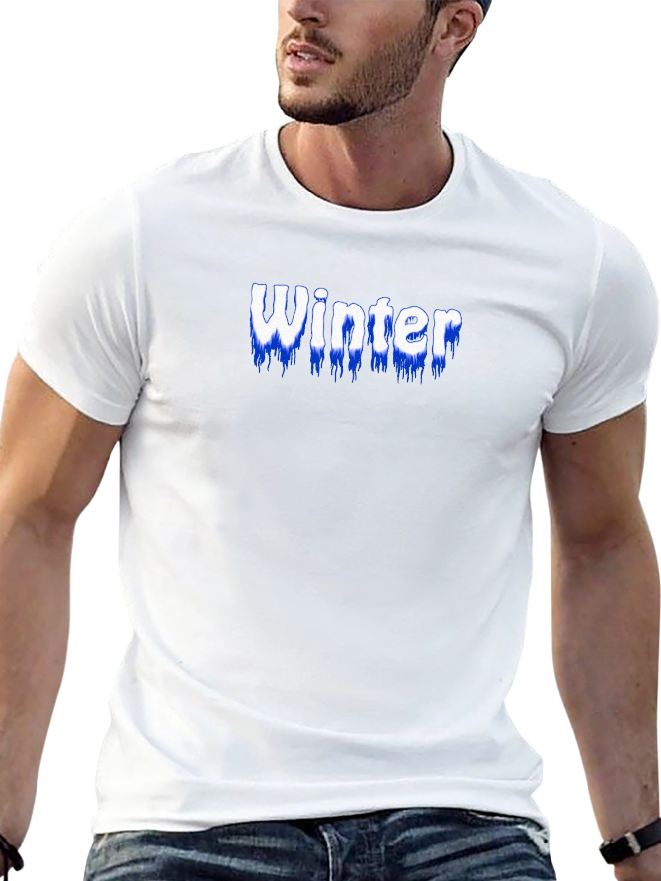 Winter Text Graphic Black T-Shirt