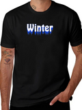 Winter Text Graphic Black T-Shirt