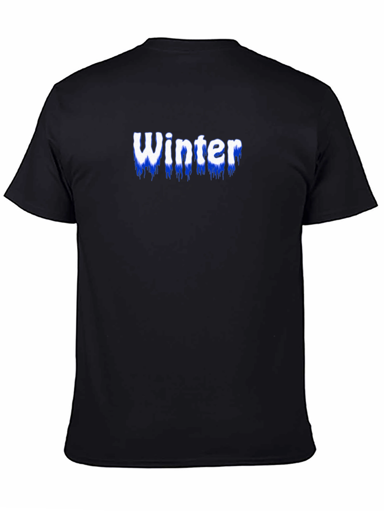 Winter Text Graphic Black T-Shirt