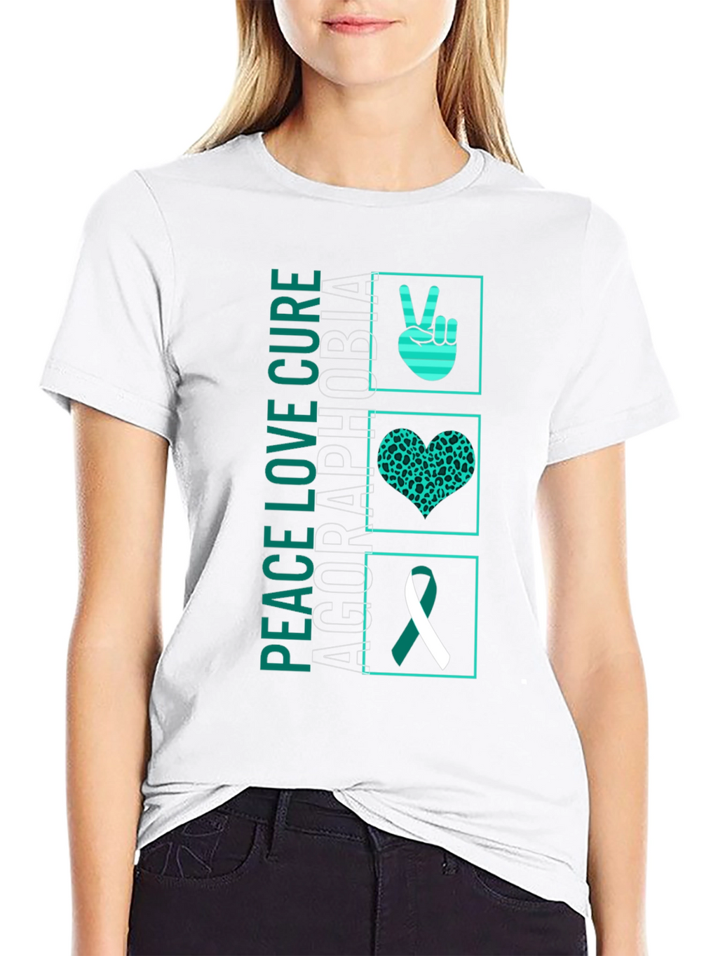 Agoraphobia Awareness T-Shirt: Peace Love Cure