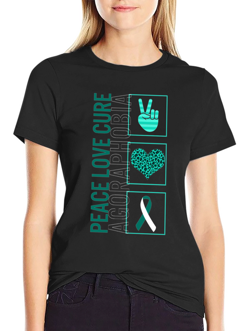 Agoraphobia Awareness T-Shirt: Peace Love Cure