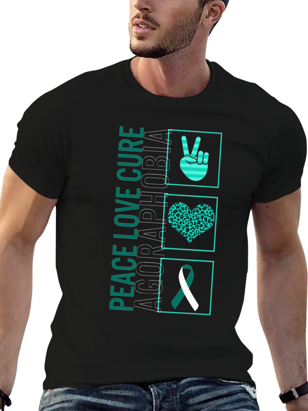 Agoraphobia Awareness T-Shirt: Peace Love Cure