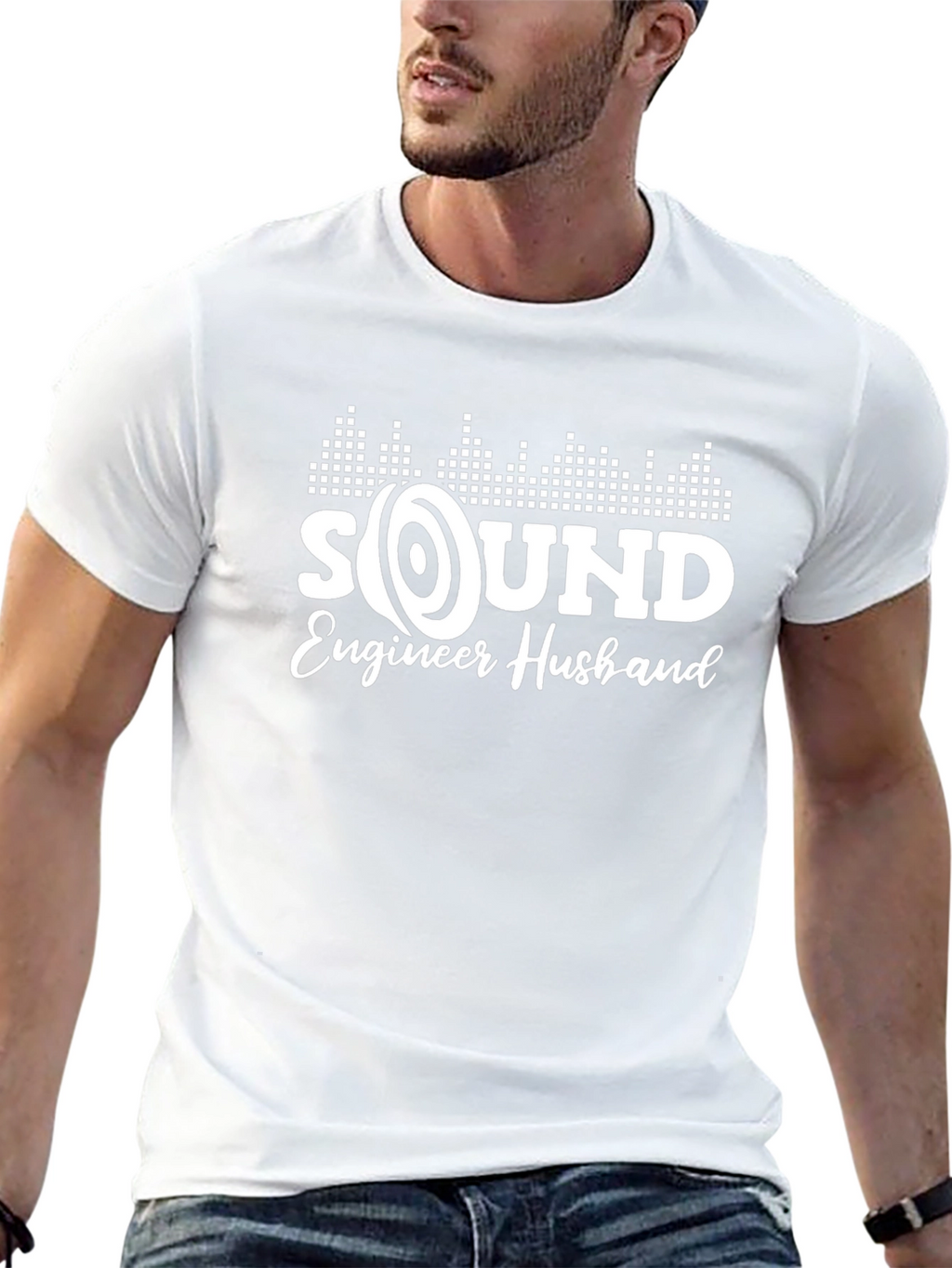 Sound Engineer Husband T-Shirt - Black Crew Neck Tee
