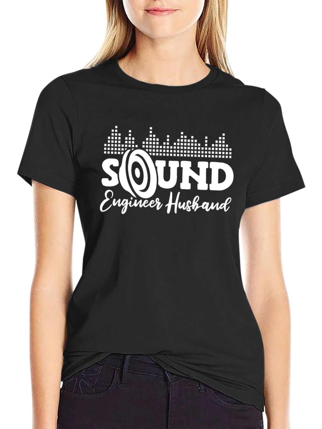 Sound Engineer Husband T-Shirt - Black Crew Neck Tee