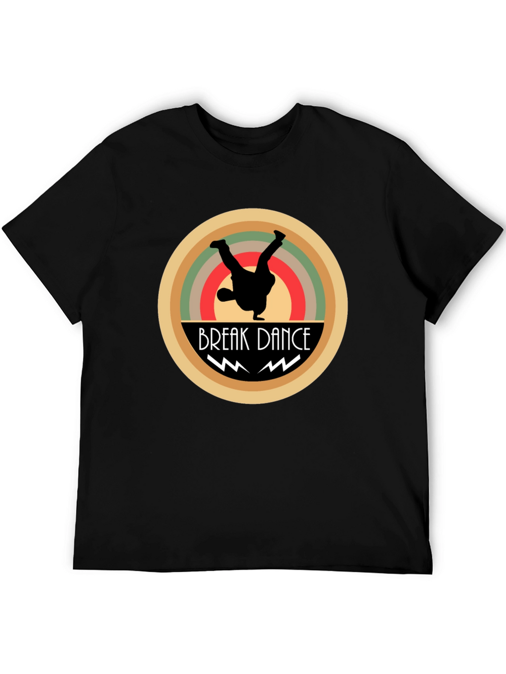 Break Dance Graphic Tee - Black Cotton T-Shirt
