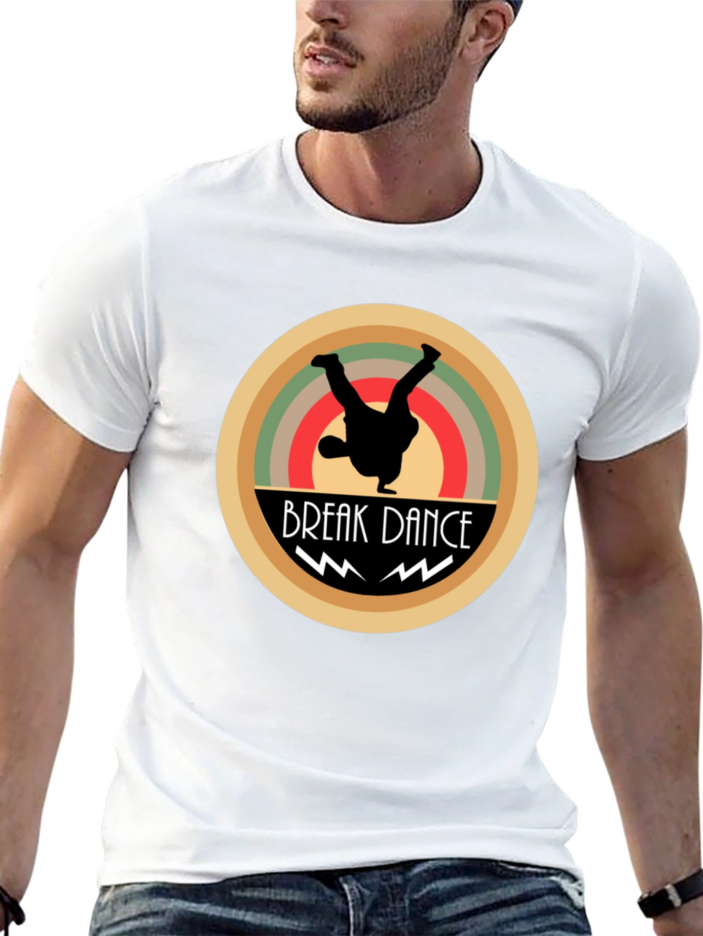 Break Dance Graphic Tee - Black Cotton T-Shirt