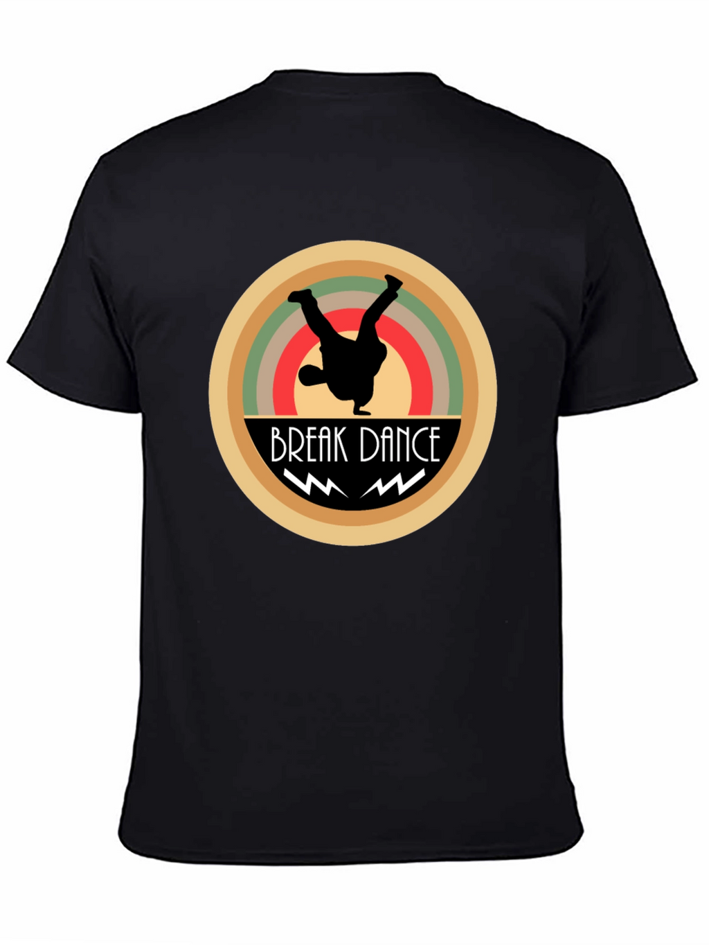 Break Dance Graphic Tee - Black Cotton T-Shirt