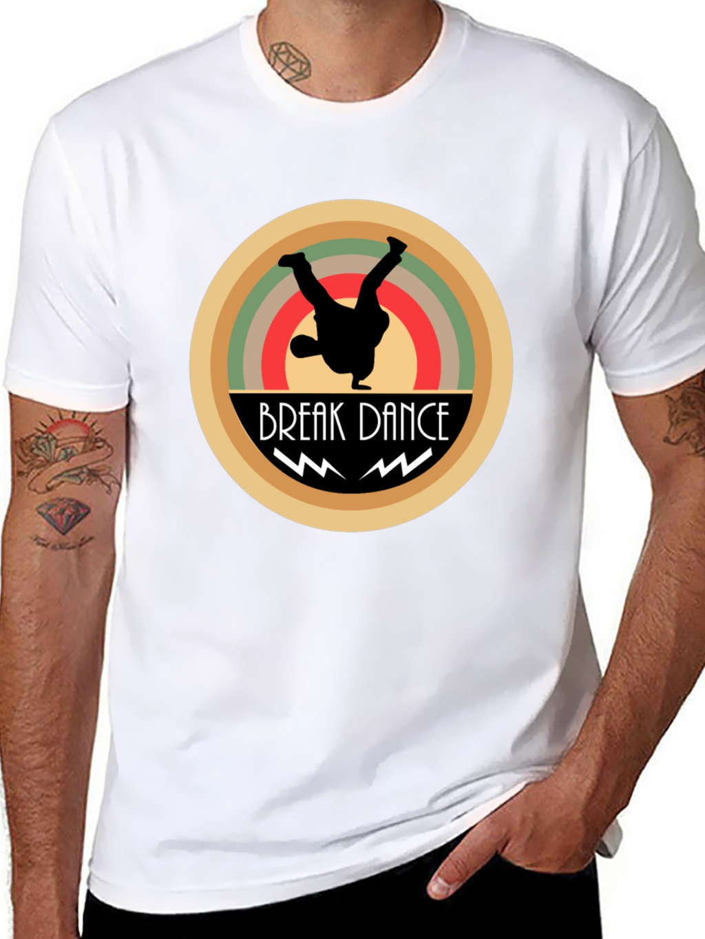 Break Dance Graphic Tee - Black Cotton T-Shirt