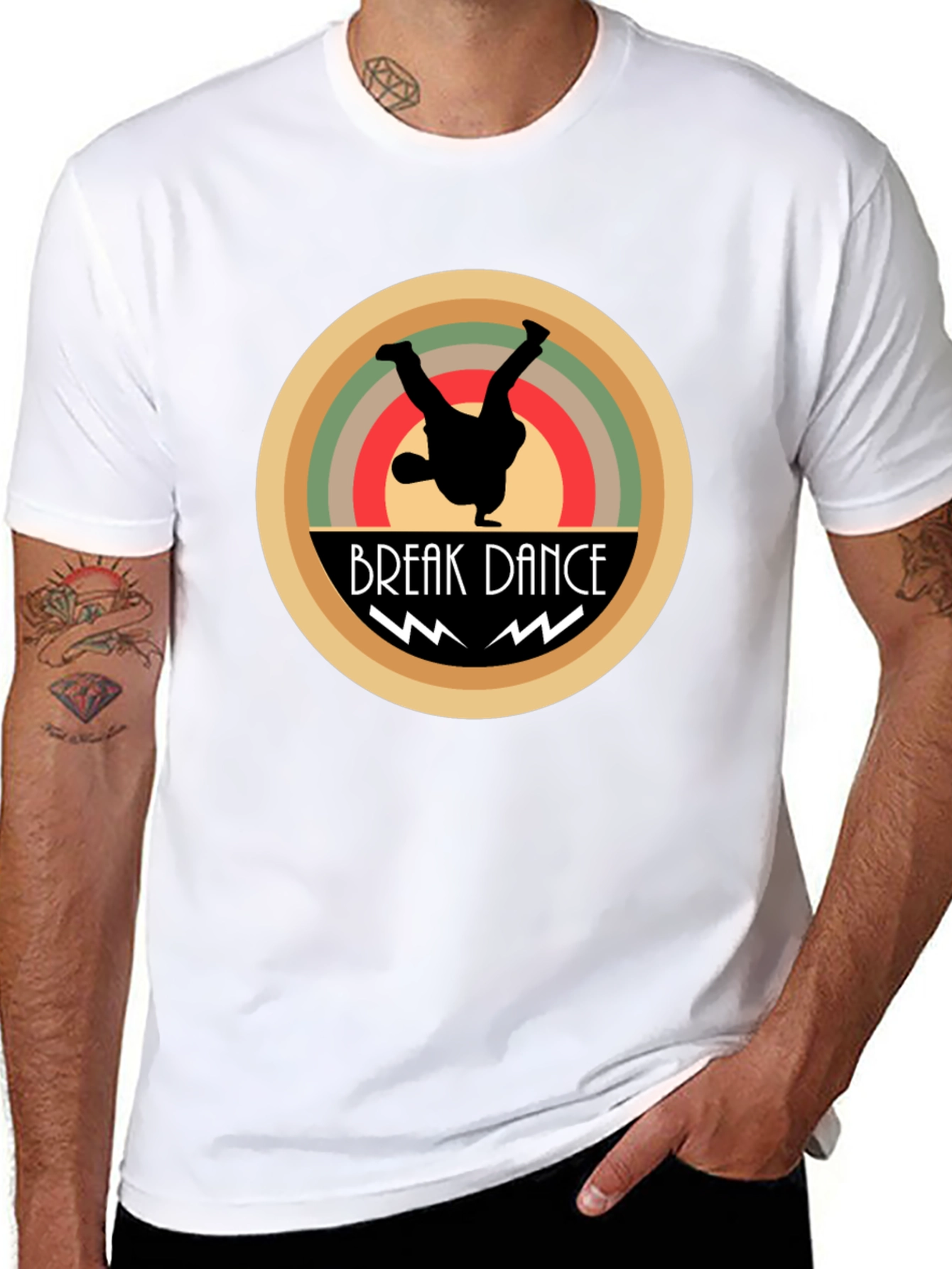 Break Dance Graphic Tee - Black Cotton T-Shirt